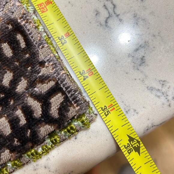 Jim Thompson KHAO ROM  Flocked Geometric Upholstery Fabric Sample 36x26 in - Picture 6 of 16